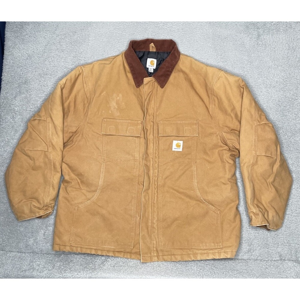 Carhartt‎ Jacket Men 2XL Canvas Full Zip Quilted Lining Heavy Duty Work #14806